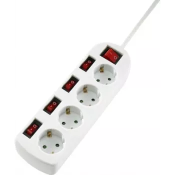 Sygonix SY-4535068 Schuko-pistorasia-adapteri kytkimellä, valkoinen, 16 A, 3680 W, lapsilukko