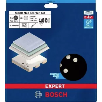 Bosch Expert M480 225 mm hiomaverkko-sarja kipsilevyhiomakoneeseen, karkeus P80/P120/P180, 3-osainen 2608901667