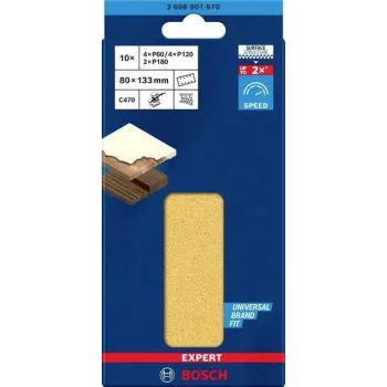 Bosch Accessories 2608901670 hiomapaperi-sarja epäkeskohiomakoneeseen, karkeus 60, 120, 180, 133 mm x 80 mm, 15 kpl