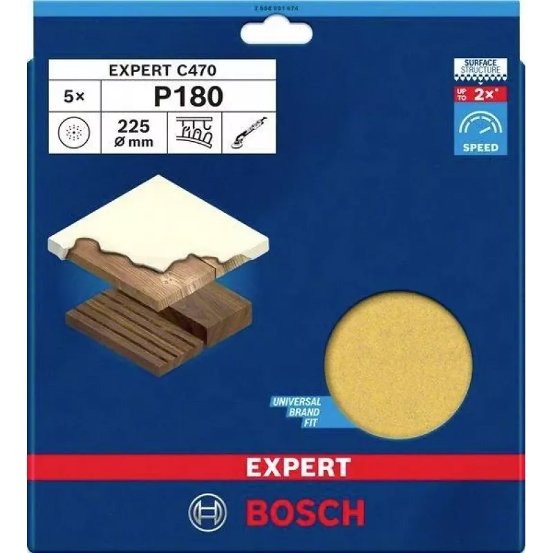 Bosch Expert M480 kipsilevyhiomalaikat P180 225 mm 5 kpl:n pakkaus 2608901674