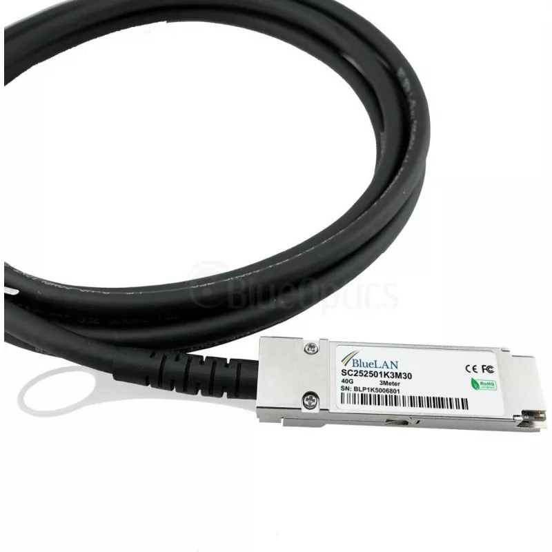 BlueLAN 40G QSFP+ Direct Attach -kaapeli 3 m, yhteensopiva Fortinet FN-CABLE-QSFP+3 FN-CABLE-QSFP+3-BL kanssa