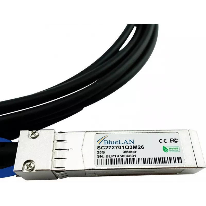 BlueLAN 980-9I63V-00A005 yhteensopiva 25G SFP28 Direct Attach -kuparikaapeli, 5 m, passiivinen 980-9I63V-00A005-BL
