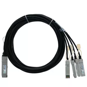 BlueLAN yhteensopiva Allied Telesis AT-QSFP-4SFP10G-2CU passiivinen 40GBASE-CR4 QSFP - 4x10GBASE-CR SFP+ Direct Attach -breakout-kaapeli, 2 m, AWG30 AT-QSFP-4SFP10G-2CU-BL