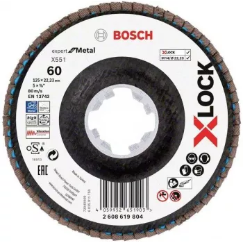 Bosch X-LOCK R780 Best for Inox laikkahiomalaikka 125 mm P60 zirkonkorundi kartiomainen tyyppi 29 2608619804