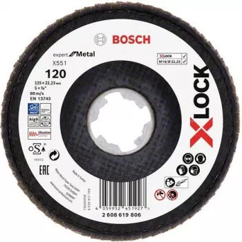 Bosch Accessories 2608619806 Expert for Inox X-LOCK hiomalaikka 125 mm, hiomakarkeus 60, 1 kpl