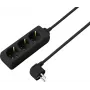 Sygonix SY-4890978 jatkojohto musta Schuko 3 pistorasiaa 1,5 m ylijännitesuojalla