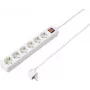 SYGONIX SY-4891004 4-osainen jatkojohto kytkimellä, valkoinen, 1,5 m kaapeli, Schuko