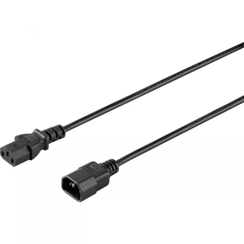 Sygonix SY-5042704 kylmälaite-liitäntäkaapeli, CEE 7/7 - IEC C13, 1,5 m, musta