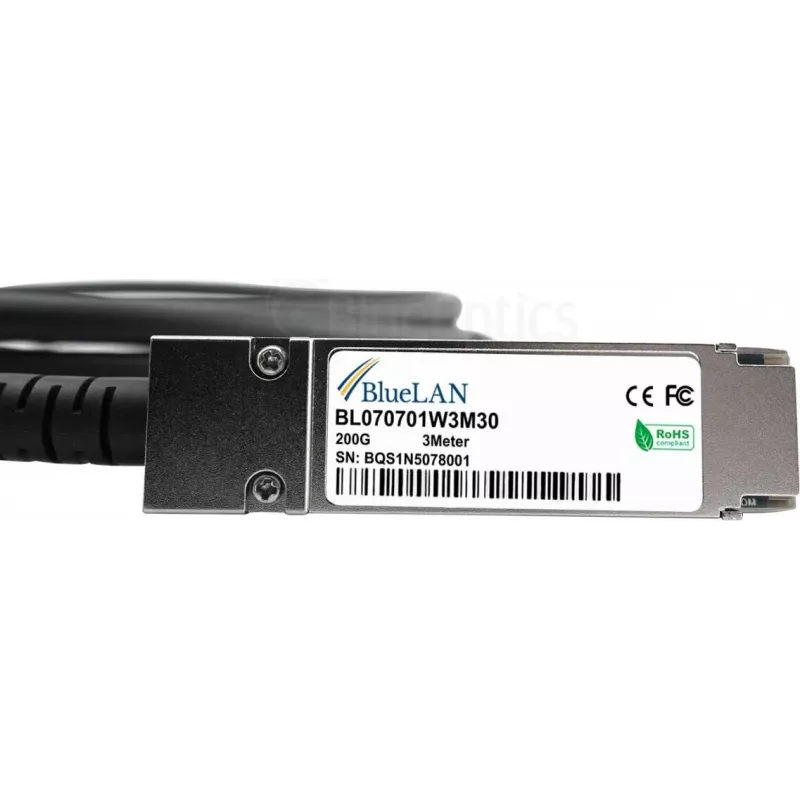 BlueLAN QSFP56 Direct Attach -kuparikaapeli 2,5 m 200G (FN-CABLE-QSFP56-DAC-LB5-BL)