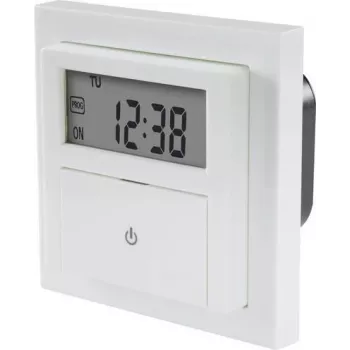Sygonix SY-4504968 digitaalinen uppoasennettava ajastin viikko-ohjelmalla, 1800 W, countdown, pinta-asennuskehys mukana