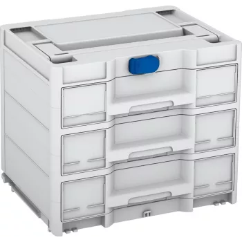 TANOS Systainer³ Sortainer/3 M 337 modulaarinen pienosajärjestäjä 3 vetolaatikolla, ABS-muovi, vaaleanharmaa/antrasiitti, 396 x 330 x 296 mm 83000874