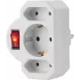 Sygonix SY-4673744 3-osainen Schuko-jatkojohto valaistulla kytkimellä - valkoinen