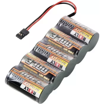 Reely NiMH RC-akkupaketti 6 V 3700 mAh 5-kennoinen Sub-C Side-by-Side JR-liitin RE-7856835