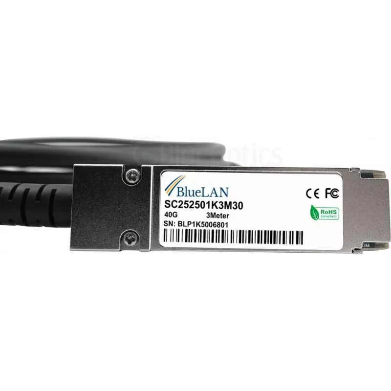 BlueLAN 40G QSFP+ Direct Attach -kuparikaapeli, 1 m, Lenovo A1DQ -yhteensopiva A1DQ-BL