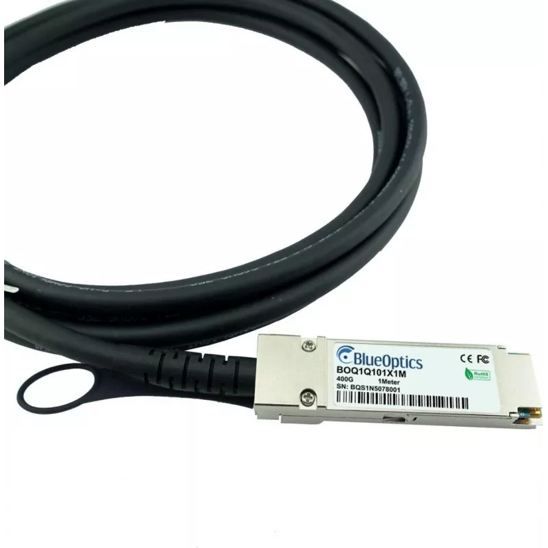 BlueLAN passiivinen QSFP112 Direct Attach -kaapeli, 400GBASE Ethernet, Infiniband, 1 metri (BOQ1Q101X1M-BL)