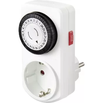 Sygonix SY-5042668 analoginen väliin asennettava aikakytkin päiväohjelma 3680 W IP20 jatkuva käyttö valkoinen