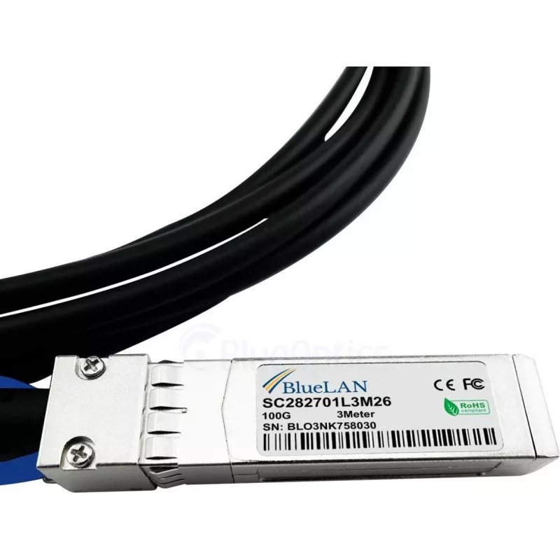 BlueOptics 02311MNX BlueLAN-yhteensopiva QSFP28 DAC -kaapeli 1 m 02311MNX-BL