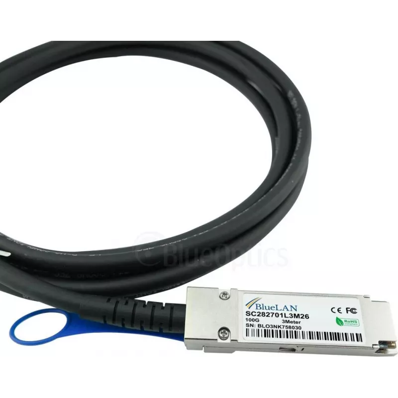 BlueOptics 02311MNX BlueLAN-yhteensopiva QSFP28 DAC -kaapeli 1 m 02311MNX-BL