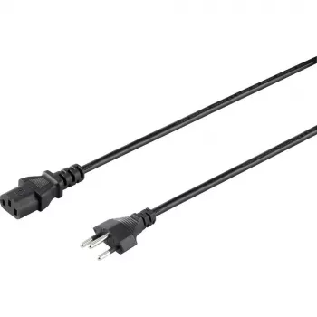 Sygonix SY-5042720 IEC C13 virtajohto, CEE 7/7 kulmikas Schuko-pistoke IEC C13 liitäntään, 2 m, musta