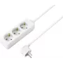 Sygonix SY-4890982 3-osainen pistorasialista kytkimellä, 1,5 m kaapeli, valkoinen