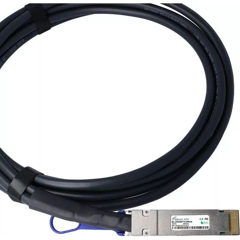 BlueLAN 400G QSFP-DD Direct Attach -kaapeli, 26 AWG, 2m, NVIDIA-yhteensopiva