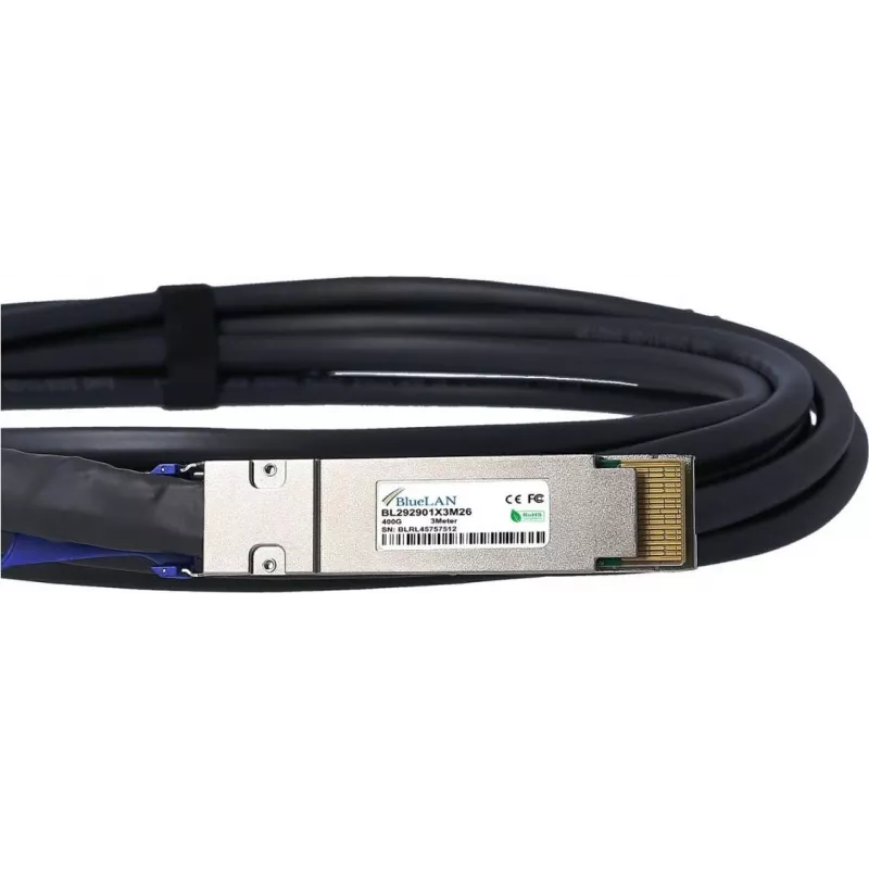 BlueLAN 400G QSFP-DD Direct Attach -kaapeli, 26 AWG, 2m, NVIDIA-yhteensopiva