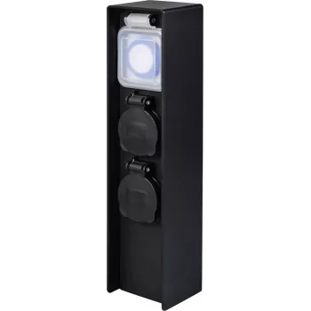 Sygonix SY-6121656 puutarhapistorasia 2-osainen ajastimella IP44 musta maapiikki