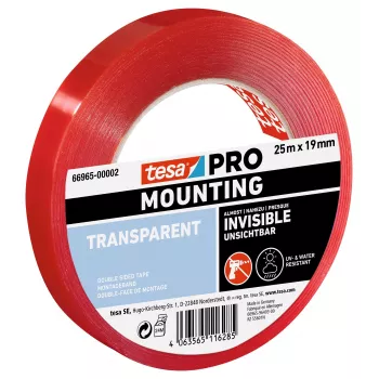 tesa Montage PRO läpinäkyvä kiinnitysteippi 25 m x 19 mm 66965-00002-00
