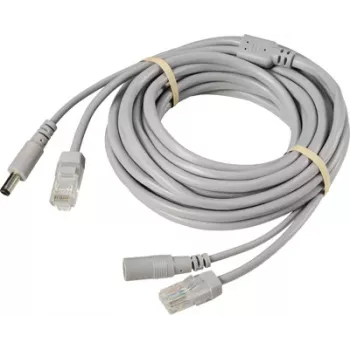 Sygonix SY-6441788 20m BNC + DC-virtavalvontakameran jatkokaapeli, musta