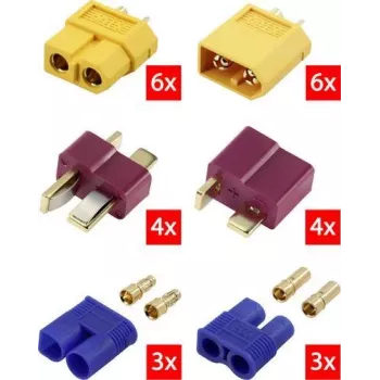 Reely RE-6699867 XT60 T-plug ja EC3 kullattu Y-haaroitin-adapterikaapeli