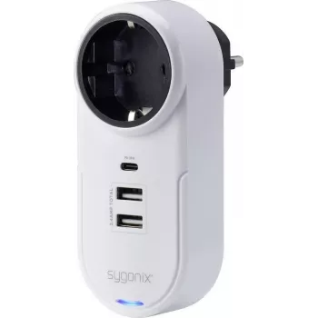 Sygonix SY-4512996 väliadapteri USB:lla, valkoinen