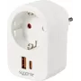 Sygonix SY-6713236 pistorasia-adapteri 2 USB-liitännällä, tyyppi F, 3680 W, valkoinen