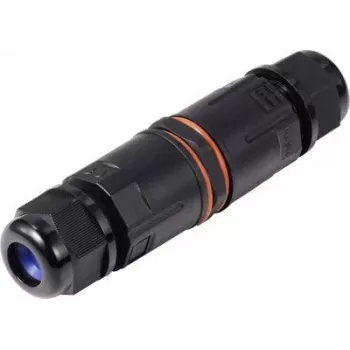 Sygonix SY-6748354 säänkestävä kaapeliliitin push-in-liittimillä, 3-napainen, IP68, musta