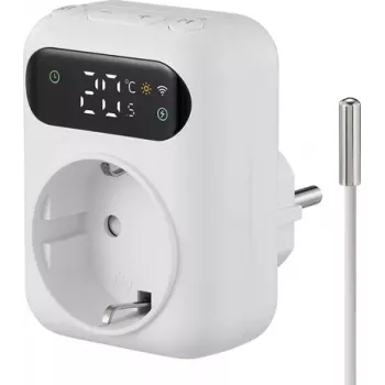 Sygonix SY-6824096 välikappaletermostaatti viikko-ohjelmalla, 16 A, 3680 W, LCD, huurtumissuoja, lapsilukko, valkoinen