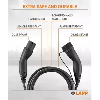 LAPP Type 2 EV-latauskaapeli Mode 3 11 kW 3-vaiheinen 16 A 3 m musta 75747