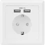 Sygonix SY-5045294 uppopistorasia korotetulla kosketussuojalla ja USB-latauslähdöllä IP20