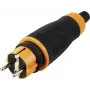 Sygonix SY-6618478 Schuko-suojakosketinpistoke TPE PC 250 V/AC musta oranssi IP44