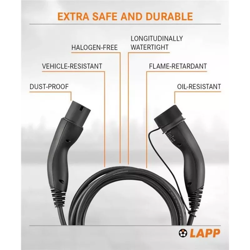 LAPP MOBILITY Type 2 EV-latauskaapeli 22 kW 5 m musta 61781
