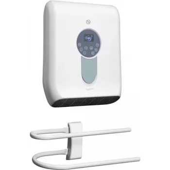 Sygonix SY-5050590 kylpyhuoneen lämpöpuhallin valkoinen 2000W LED-näytöllä, kosketus- ja kaukosäätimellä, IP22 roiskevesisuojattu