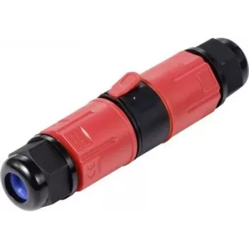 Sygonix SY-6748350 säänkestävä 3-napainen kaapeliliitin pikaliittimillä, IP68, 450 V, 24 A, musta