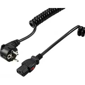 Sygonix SY-6733074 lukittava kylmälaiteverkkojohto CEE 7/7 - IEC C13 3 m musta