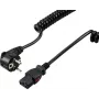 Sygonix SY-6733074 lukittava kylmälaiteverkkojohto CEE 7/7 - IEC C13 3 m musta