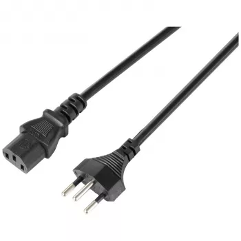 Sygonix SY-5243896 kylmälaite-liitäntäkaapeli CEE 7/7 - IEC C13 kulma 5 m musta