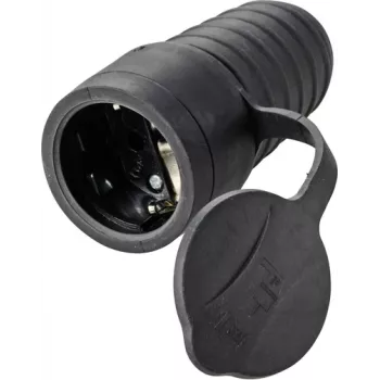 Sygonix SY-5806882 Schuko-liitin kumi 250 V/AC musta IP44
