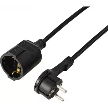 Sygonix SY-7165298 jatkojohto 16 A musta 5,00 m H05VV-F 3G 1,5 mm²