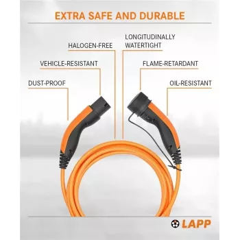 LAPP Type 2 EV-latauskaapeli 11 kW 3m oranssi 75743