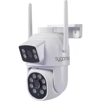 Sygonix SY-6271366 Full HD PTZ ulko-WLAN-IP-kamera, 355° kääntö, 90° kallistus, IP65, kaksisuuntainen ääni, MicroSD enintään 128GB, yönäkö