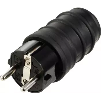 Sygonix SY-6618468 Schuko-pistoke TPE 250 V/AC musta IP44
