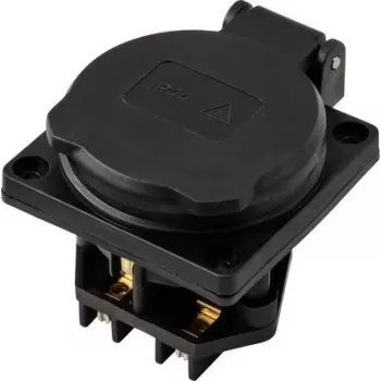 Sygonix SY-6746374 Schuko-pistorasia IP44 musta