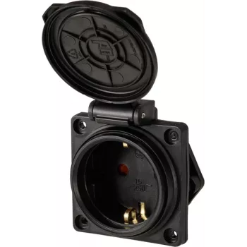 Sygonix SY-6746374 Schuko-pistorasia IP44 musta